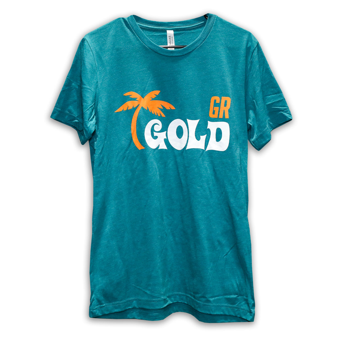 BELLA + CANVAS Triblend Gold Tropics T-Shirt - Teal